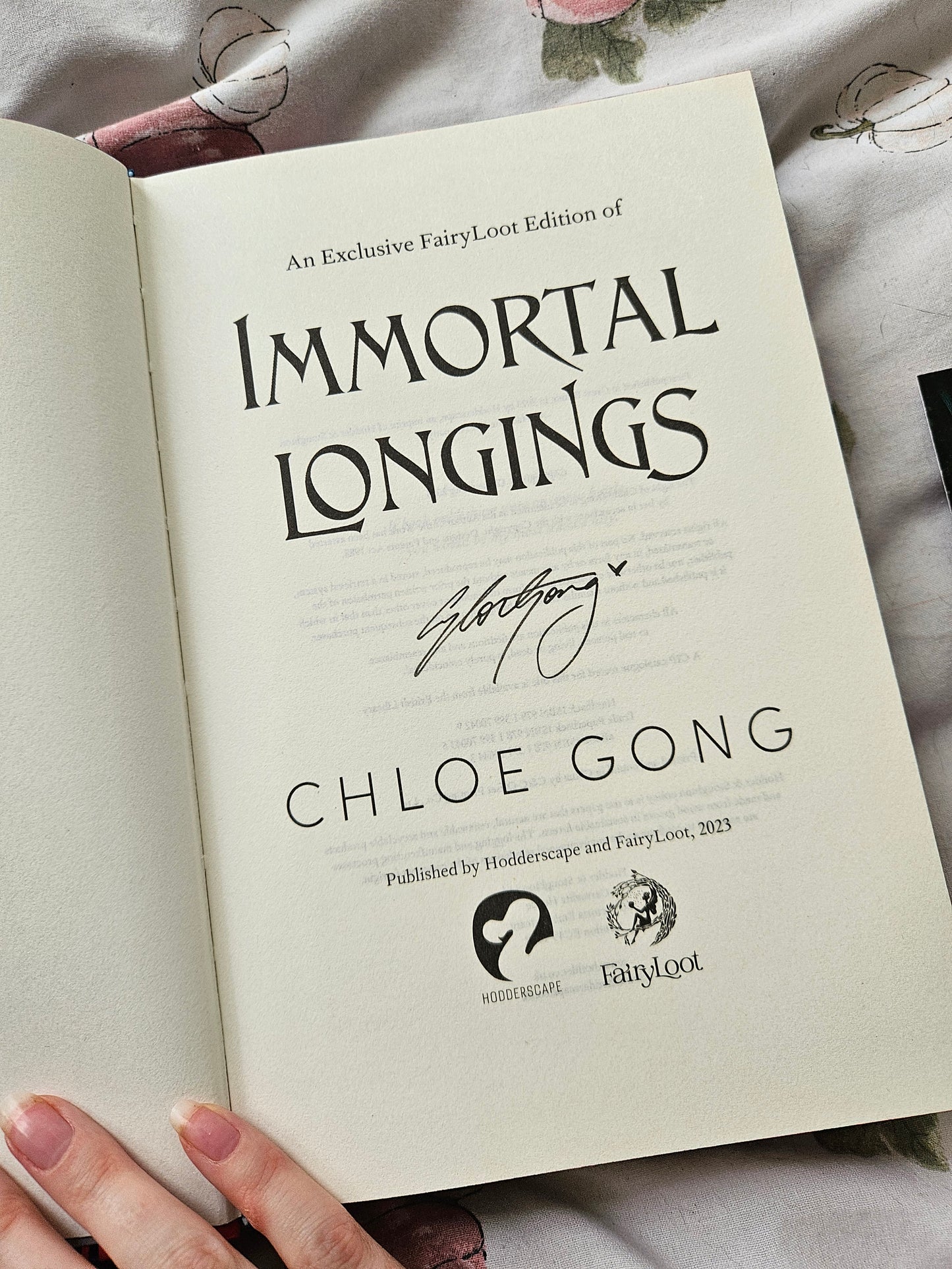 Fairyloot Immortal Longings By Chloe Gong