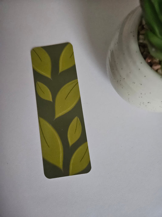 Green Autumn Leaves Bookmark