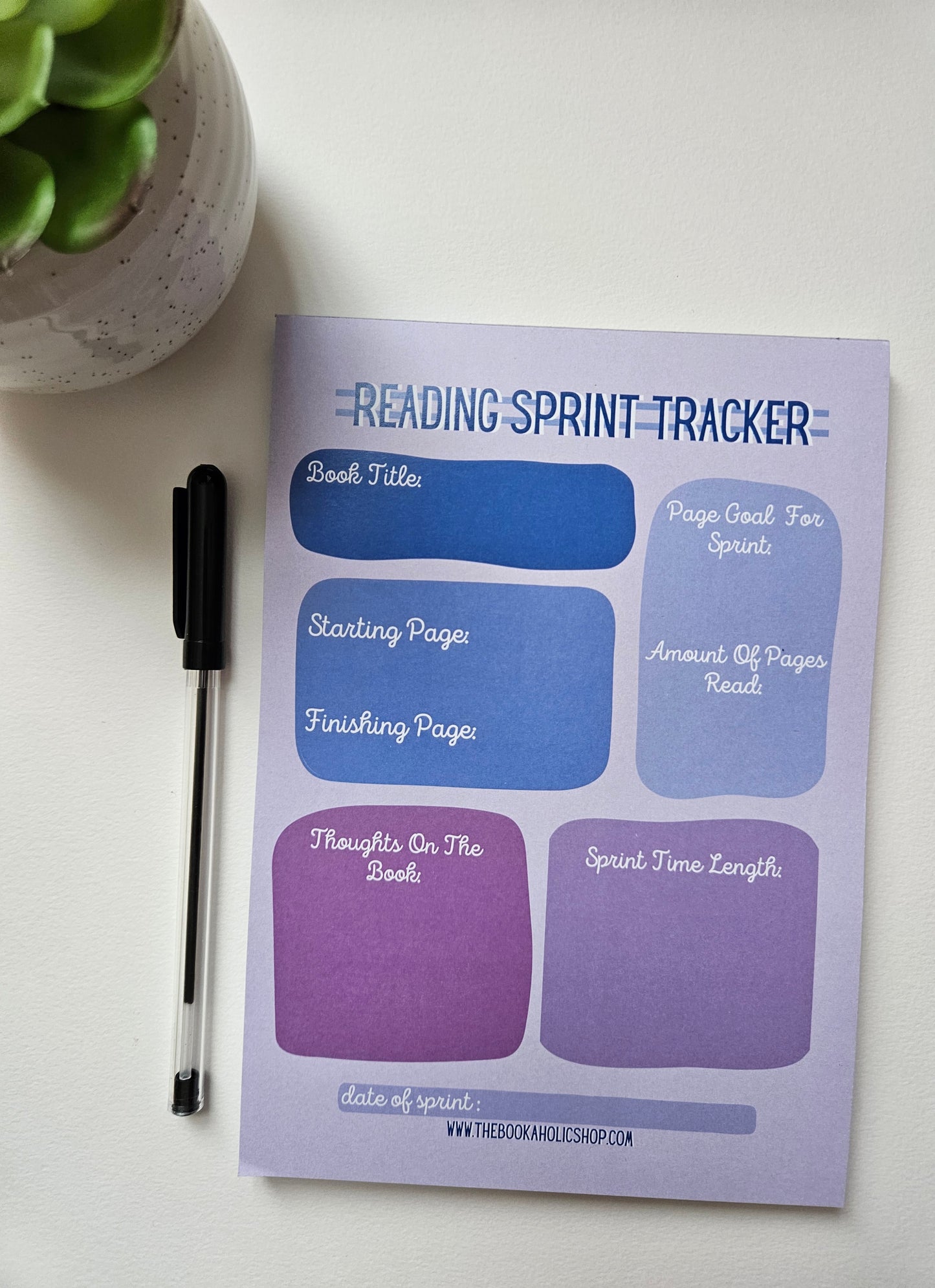 A5 Reading Sprint Tracker Pad